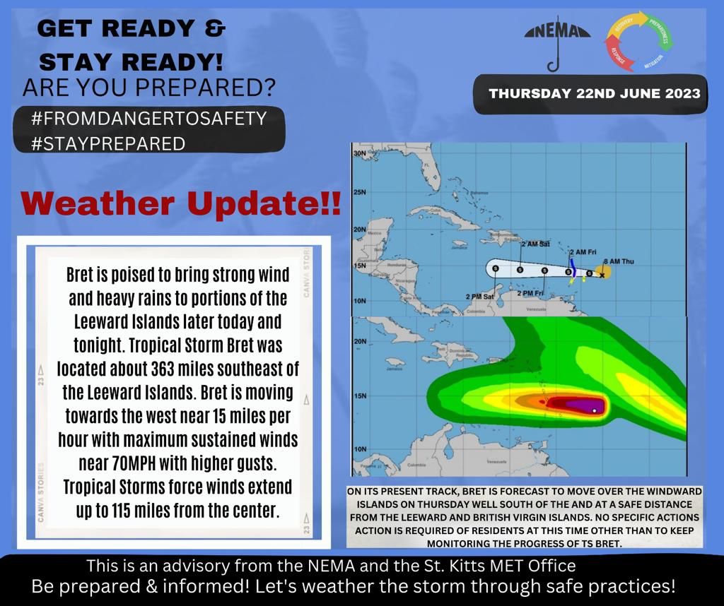 Tropical Storm Bret Churns Toward The Eastern Caribbean - SKN SOURCE